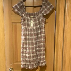 Anthropologie Plaid Dress in Red and Gray